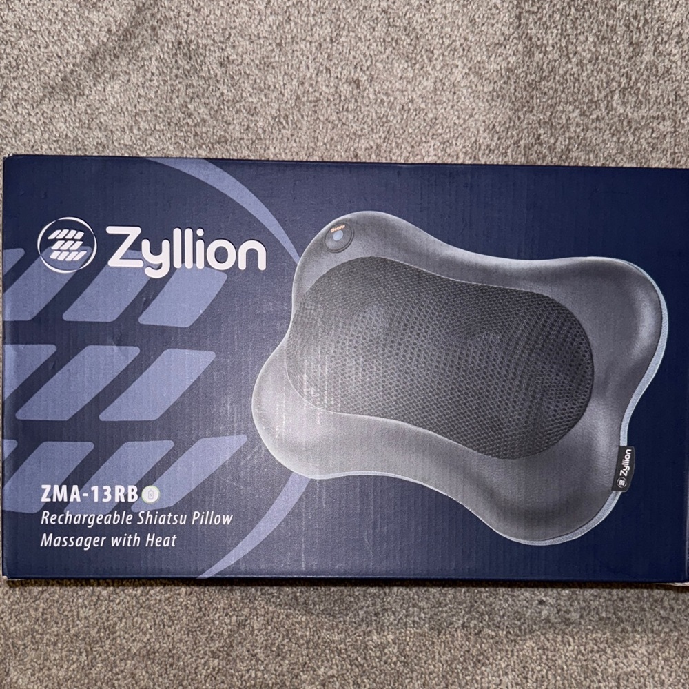 Black Rechargeable Shiatsu Pillow Massager with Heat